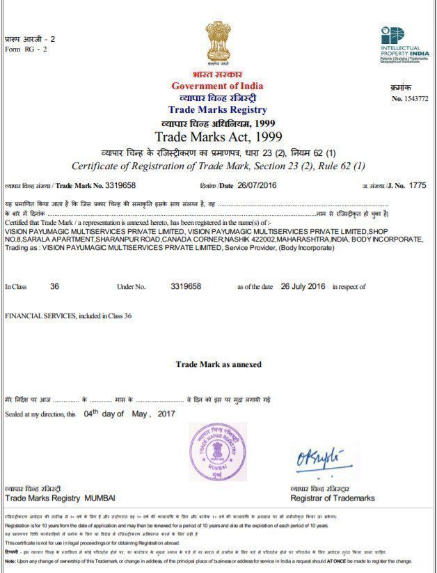 150kadum legal documents trade mark registration