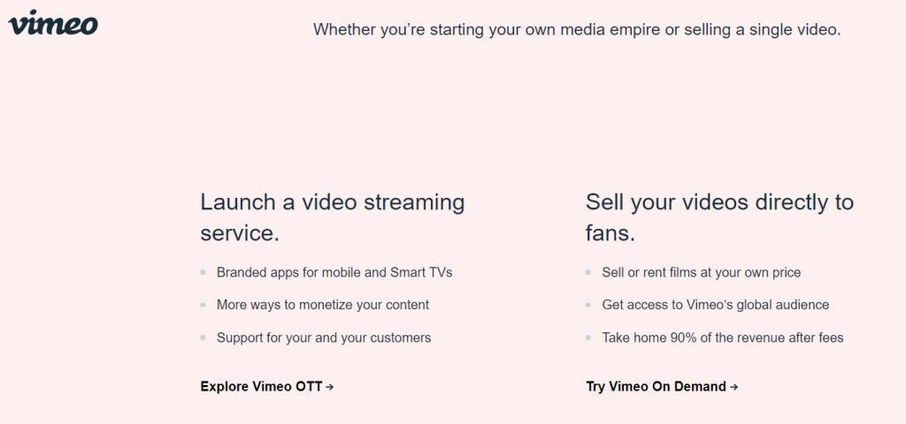 vimeo earn money free ads