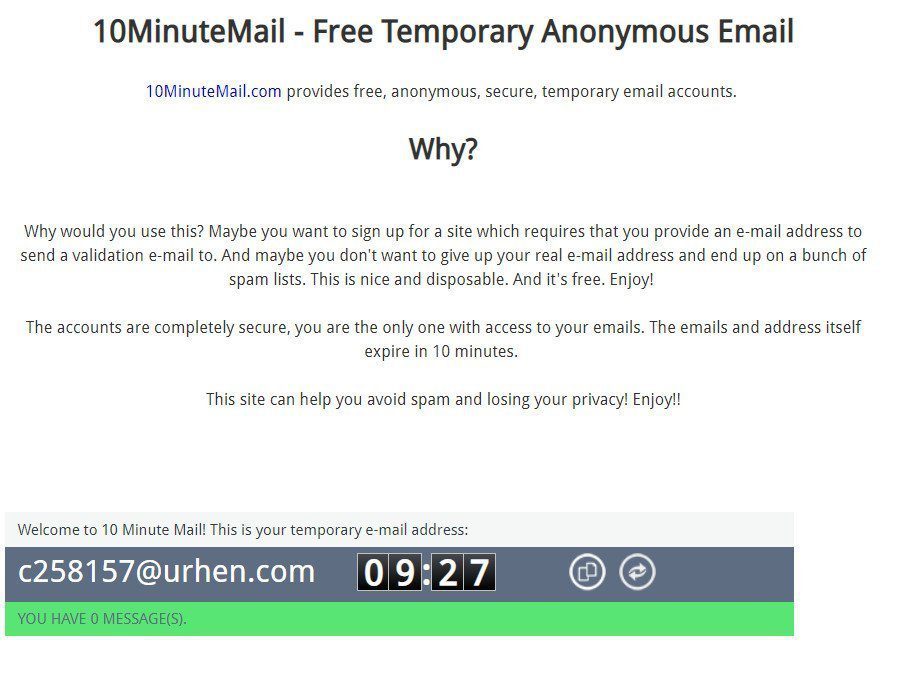 10minuteemail free