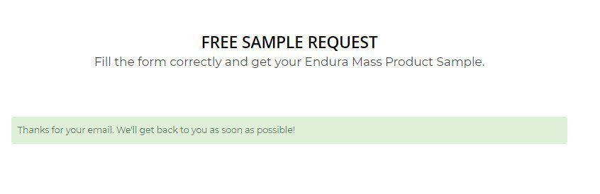 free request sample endura mass