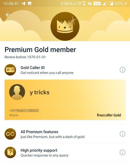 truecaller premium gold mod apk