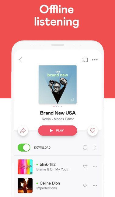 Deezer Music Player Premium offline downloading