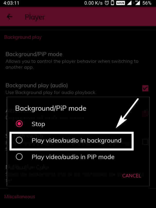 mx player pro background play