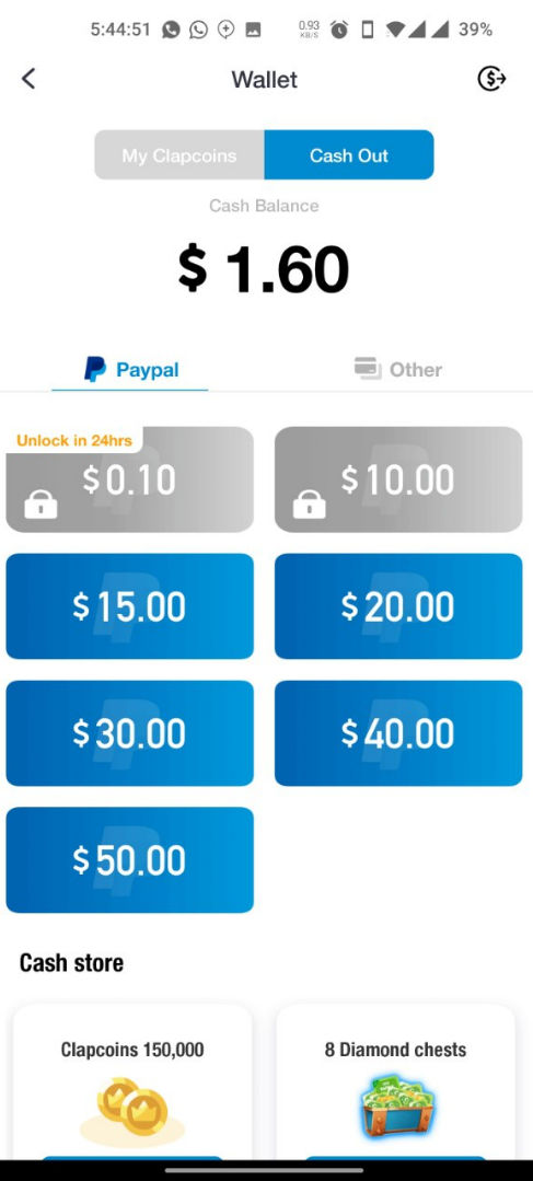 clipclaps withdrawal paypal