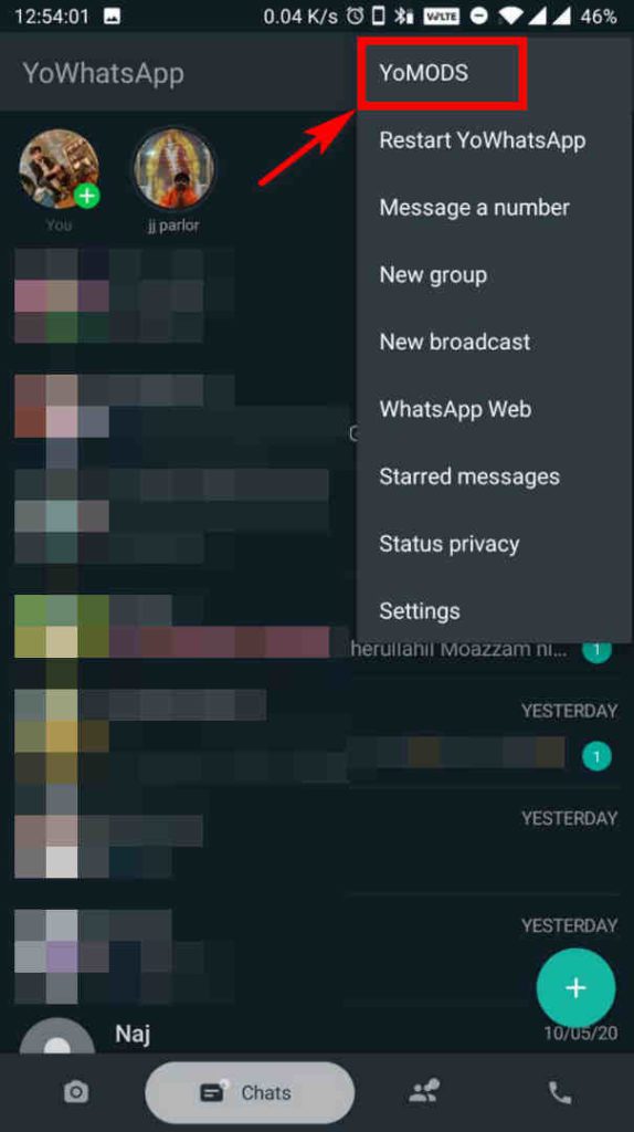 yo whatsapp yomods settings